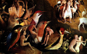 Hieronymus Bosch, Garden of Earthly Delights tryptich, centre panel detail