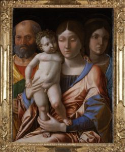 Andrea Mantegna, Sacra-Famiglia con Santa (tempera su tela)