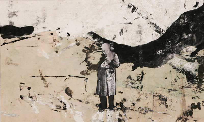 Simone Mannino, Viaggio sul posto, il veggente, 2010, resine e pigmenti su tela, cm 70x40