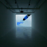 Entità risonante , 2009, Video w/o Sound, endless loop, Installation view at Fondazione Pastificio Cerere, Rome (IT).