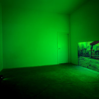 Deep Blue Ocean of Emptiness, 2002, Video w/sound, 3.38 min, Sound Design by Mou, Lips!, Ed. of 5, installation view.
