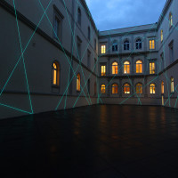 Relational, 2009, Electroluminescent Cable, Installation view at Museo Madre, Napoli (IT).