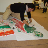 La performance dell'artista Angelo Savarese