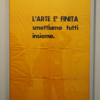 Giuseppe Chiari allo stand Il Ponte di Firenze