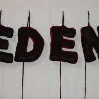 Gudrun Klamp, Eden, 2011, Velluto rosso, 200x160. Galleria Steinek, Vienna