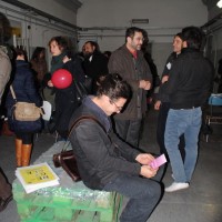Piacentini, Bernardi, Floreal davanti alla cella di art a part of cult(ure)