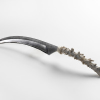 Evgeny Antufiev Untitled, 2012 meteorite Chinga, seta, corno di cervo / Chinga meteorite, silk, deer's horn © Evgeny Antufiev