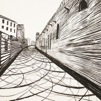 Lorenzo Mattotti " Venezia " China su carta 30x30 cm