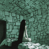 Marco Cazzato " In quel preciso momento" tempera su carta 20x30 cm