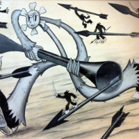 Spider "Cocky bloke" Tecnica mista su tavola 30x40 cm