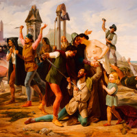 Andrea Gastaldi Il primo moto del Vespro Siciliano 1852 Olio su tela, 203x235 cm Roma, Galleria Nazionale d'Arte Moderna e Contemporanea, inv. 8237