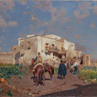 Alceste Campriani, La visita elettorale, 1880 – Olio su tela, collezione privata