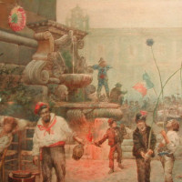 Ettore Roesler Franz, la festa di San Giovanni sotto l'obelisco