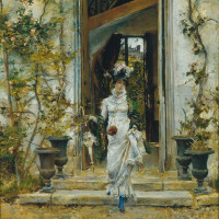 Giovanni Boldini, La promenade, 1874 – Olio su tavola, collezione privata