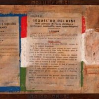 Molti nemici molto onore - 1972, collage e tecnica mista su tavola