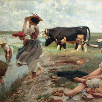 immagine per Ettore Tito, Mondine in Polesine, 1885, Collezione privata
