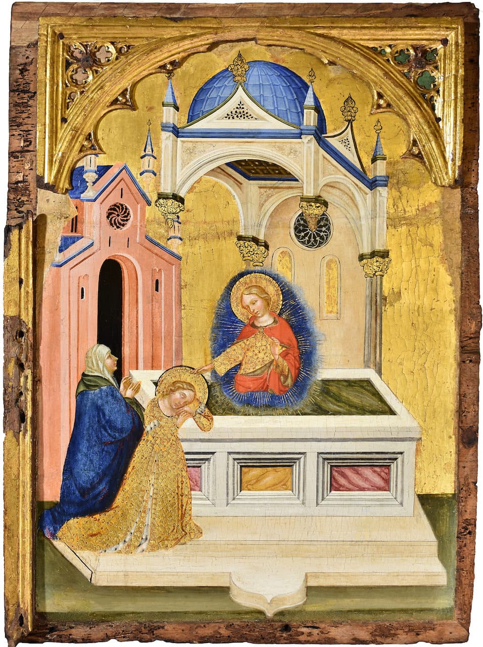 immagine per Jacobello del Fiore Scene della vita di Santa Lucia – Lucia in preghiera davanti alla tomba di Sant’Agata 1420-1425 ca. tempera e doratura su tavola cm 80 x 60 Pinacoteca Civica, Palazzo dei Priori Fermo