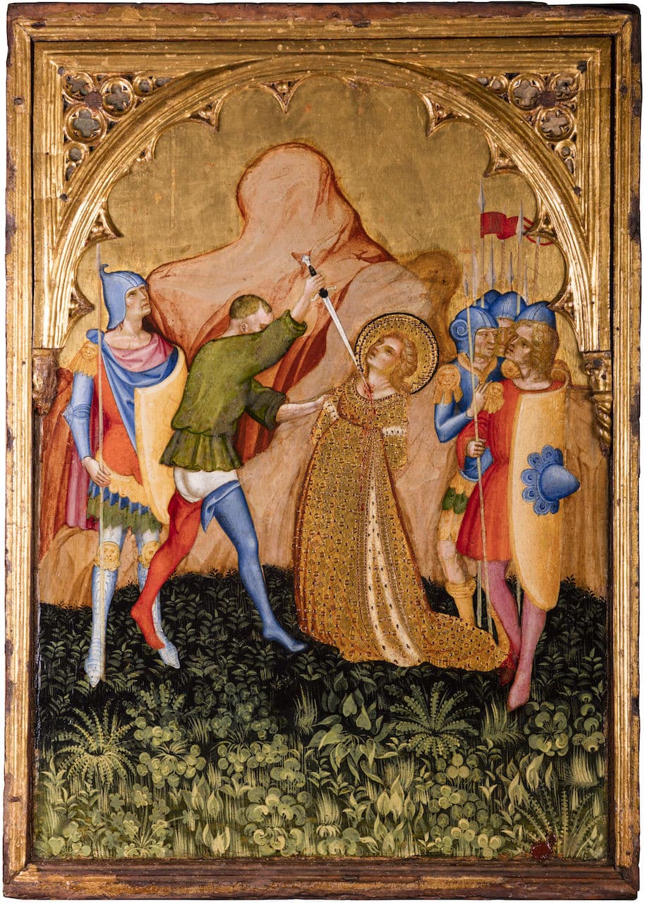 immagine per Jacobello del Fiore Scene della vita di Santa Lucia – Lucia trascinata al lupanare con i buoi 1420-1425 ca. tempera e doratura su tavola cm 80 x 60 Pinacoteca Civica, Palazzo dei Priori Fermo