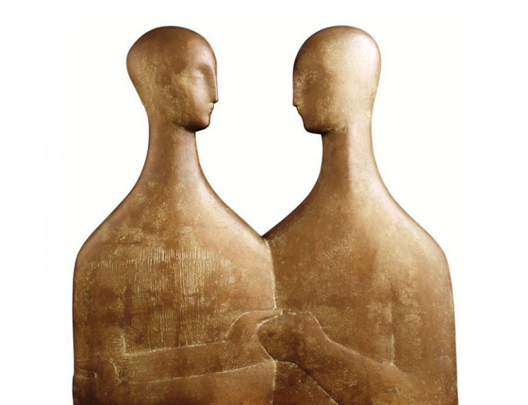 immagine per roberta meldini a palazzo merulana: Catone e Porcia - bronzo - 1974