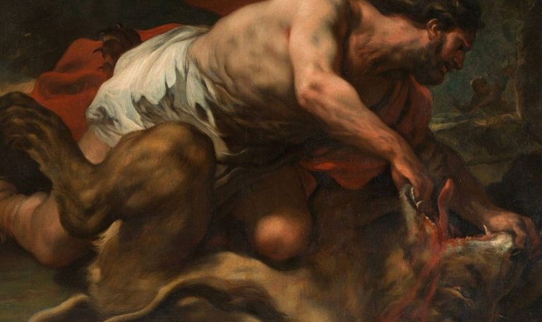 immagine per luca giordano dalla natura alla pittura: Luca Giordano, Sansone e il leone