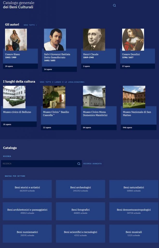 immagine per Catalogo generale dei beni culturali