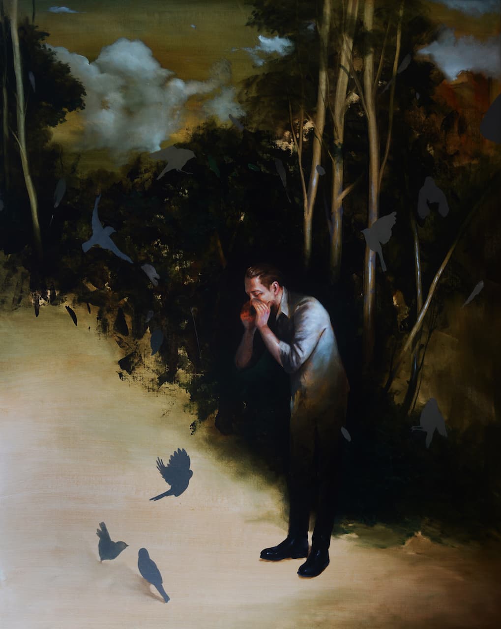 immagine per Radu Belcin. 2019. Song for memories oil on linen 142x114cm