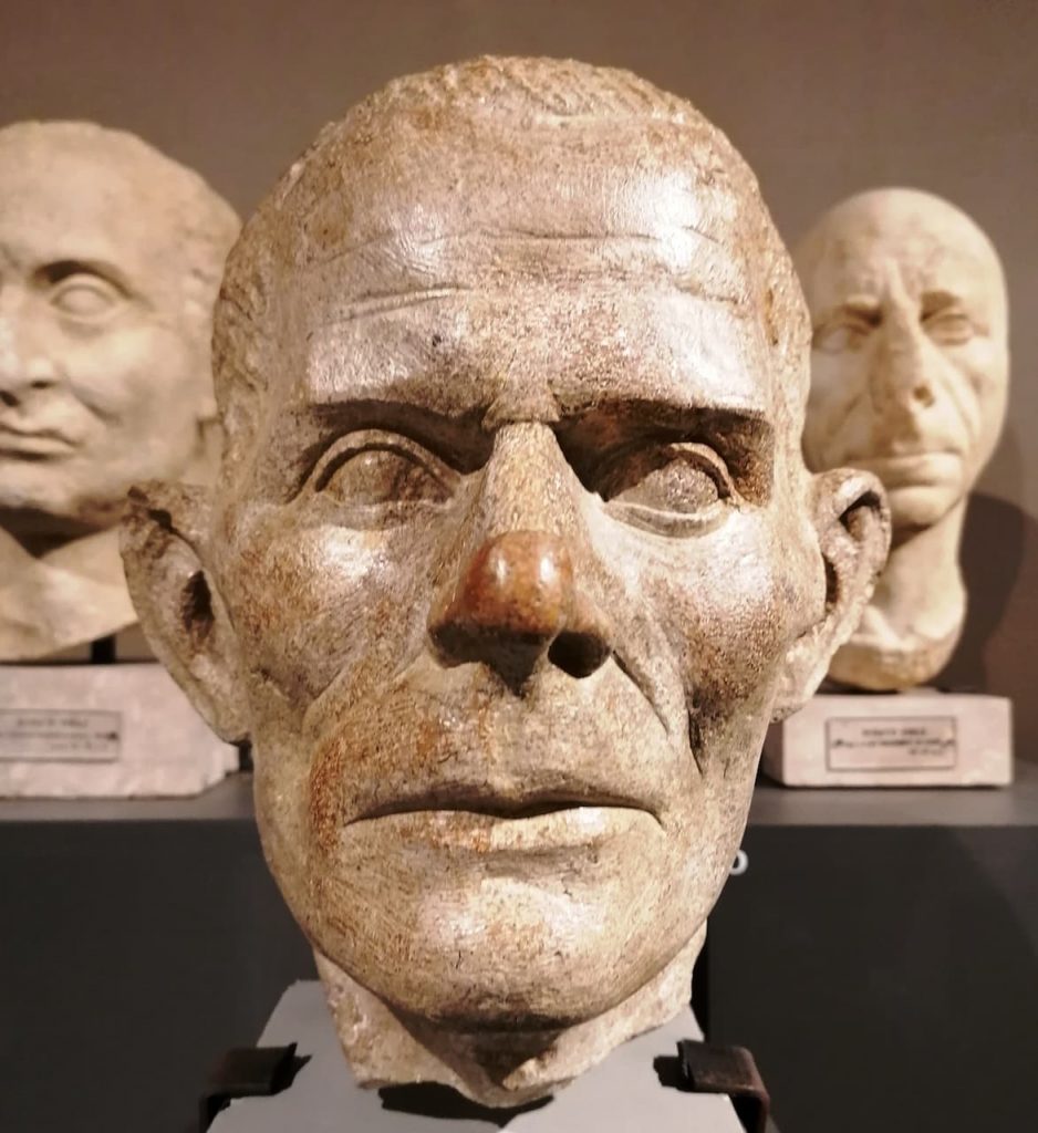 immagine per Tota Italia mostra alle Scuderie del Quirinale. 19. Ritratto di uomo anziano - calcare di Aurisina I sec. a.C. - Museo Archeol. Naz. di Aquileia
