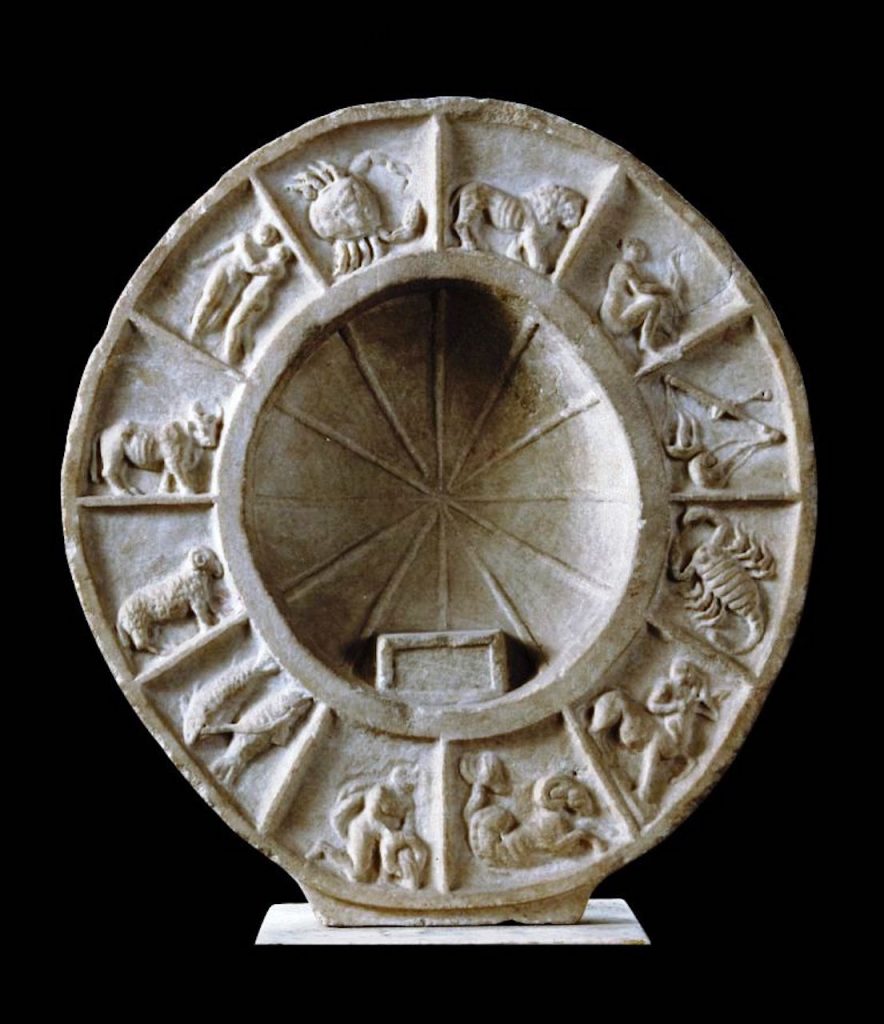 immagine per Tota Italia mostra alle Scuderie del Quirinale. 22. Meridiana con rappresentazione dei segni zodiacali - I secolo d.C. - Terme di Diocleziano