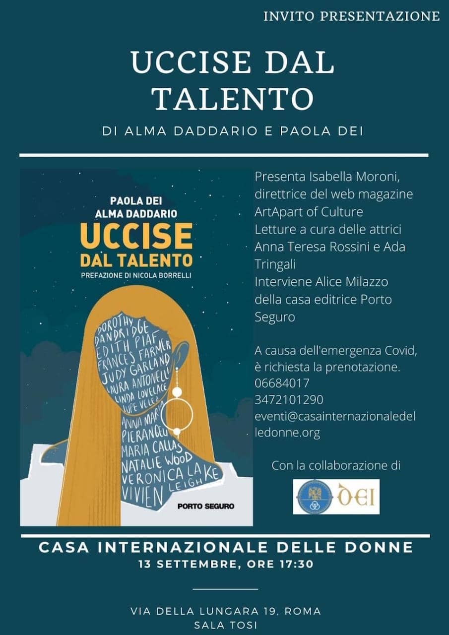 immagine per Presentazione del libro: Uccise dal talento di Alma Daddario e Paola Dei