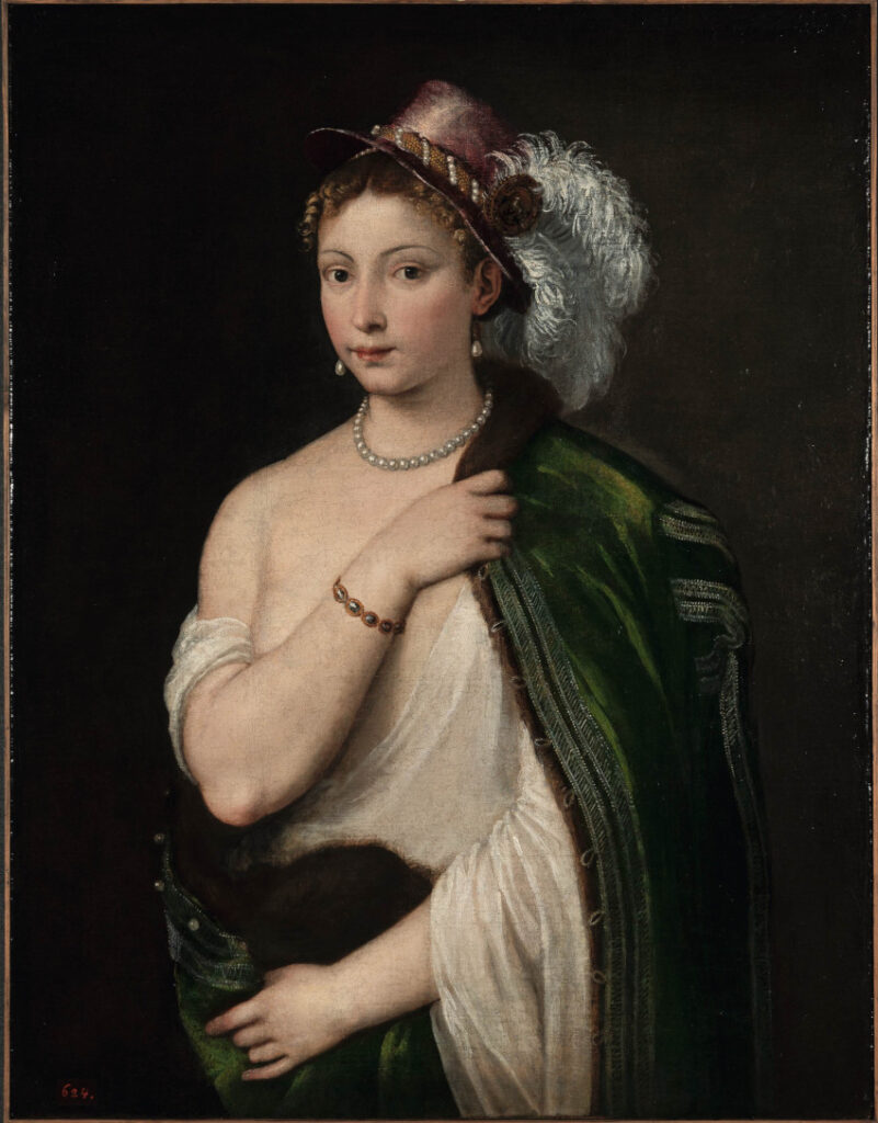 immagine per Foto 10: TIZIANO Giovane donna con cappello piumato, 1534-1536 circa Olio su tela, 96×75 cm San Pietroburgo, Museo dell’Hermitage Credits: https://www.artapartofculture.net/2022/03/03/tiziano-e-i-suoi-contemporanei/