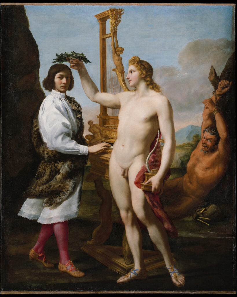 immagine per foto 6: Andrea Sacchi (Roma 1599 - Roma 1661) Ritratto di Marc'Antonio Pasqualini con Apollo e Marsia, 1641 olio su tela, 243,8 x 194,3 cm New York, The Metropolitan Museum of Art, Purchase, Enid A. Haupt Gift and Gwynne Andrews Fund, 1981