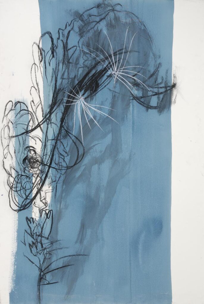 immagine per Giacinto Cerone, Senza titolo, 2004, smalto, carboncino e gesso su cartoncino / enamel, charcoal and plaster on cardboard, cm 152,5 x 102, Collezione privata © Giacinto Cerone, by SIAE 2023. Foto Massimo Napoli