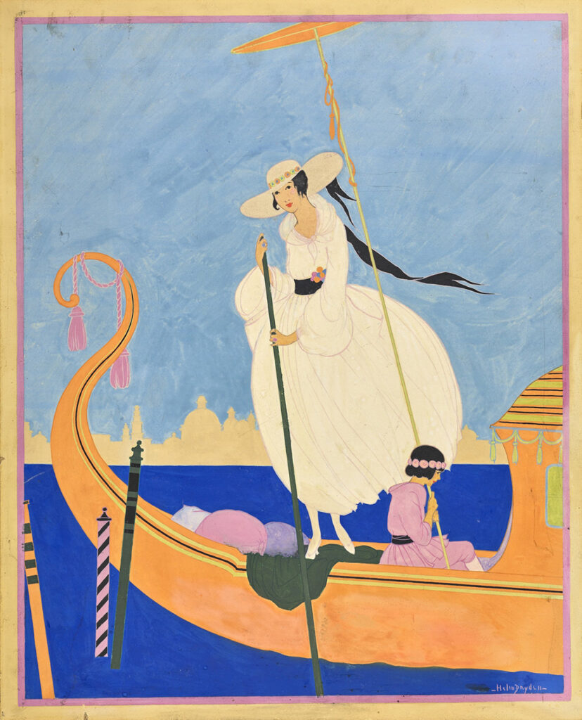immagine per Helen Dryden, Woman standing on a gondola, 1916, Vogue, © Condé Nast