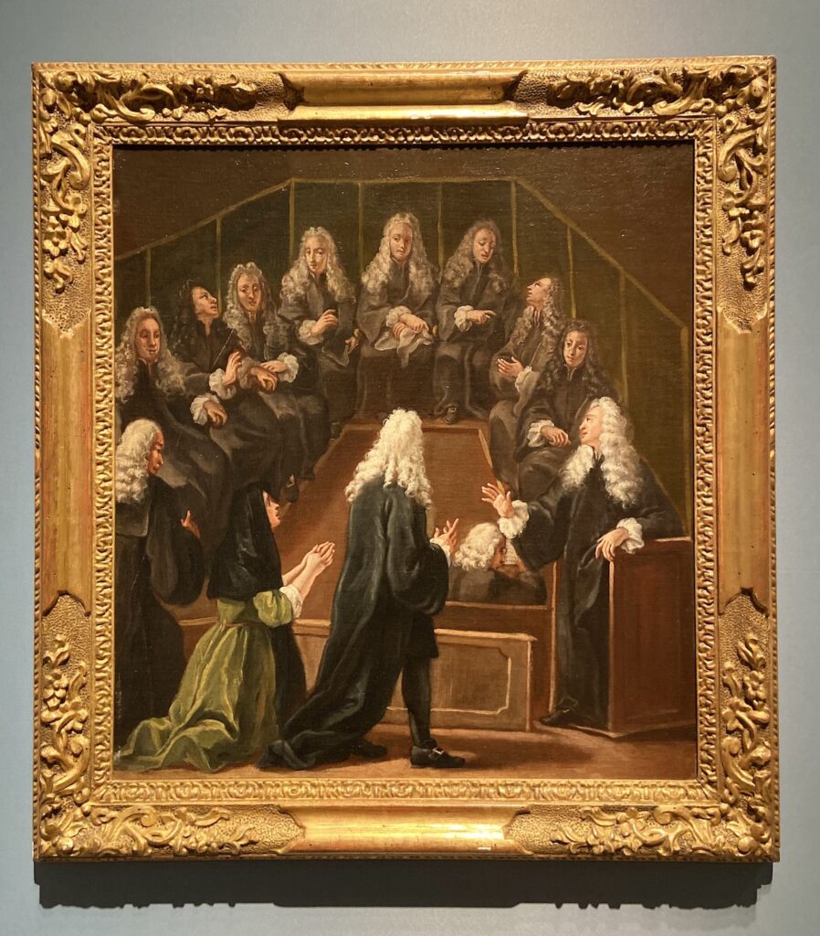 immagine per Foto 3 Alessandro Longhi (Venezia, 1733-1813) “Scena all’interno di una Corte d’Appello” seconda metà del 700 Olio su tela, 59,3 x 54 cm London, DYS44 Lampronti Gallery