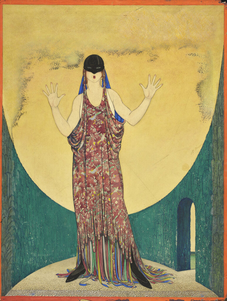 immagine per Helen Dryden, Woman standing on a gondola, 1916, Vogue, © Condé Nast