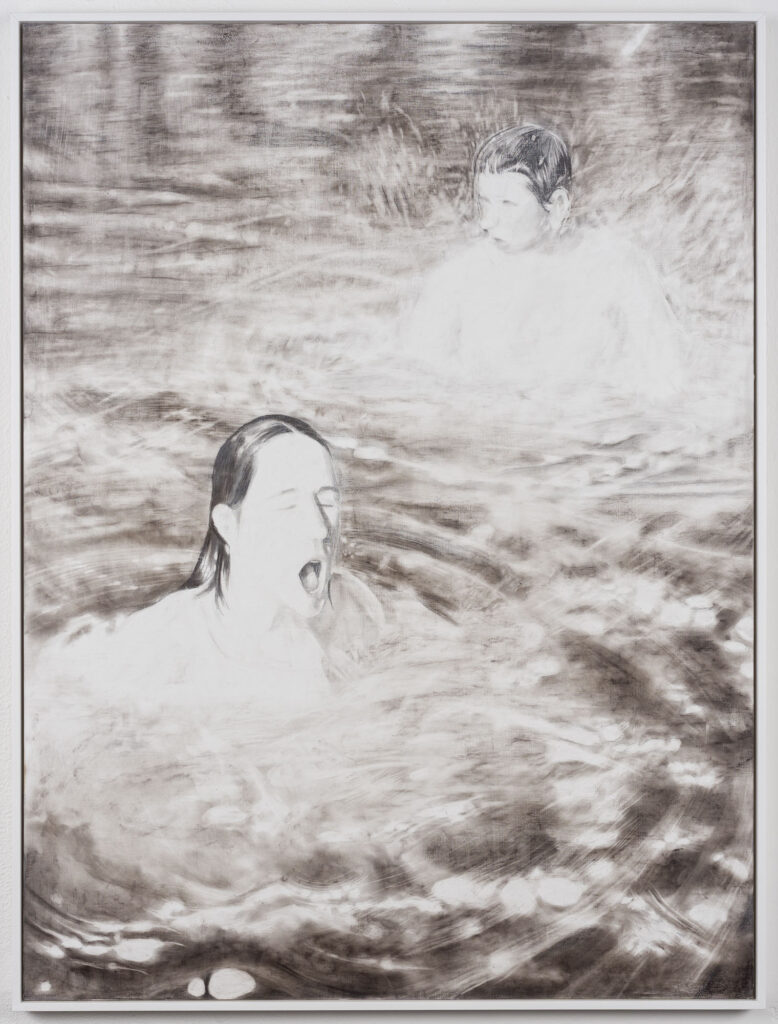 immagine per 02 Winter swim 2023 Graphite on gesso on wood panel 122x92