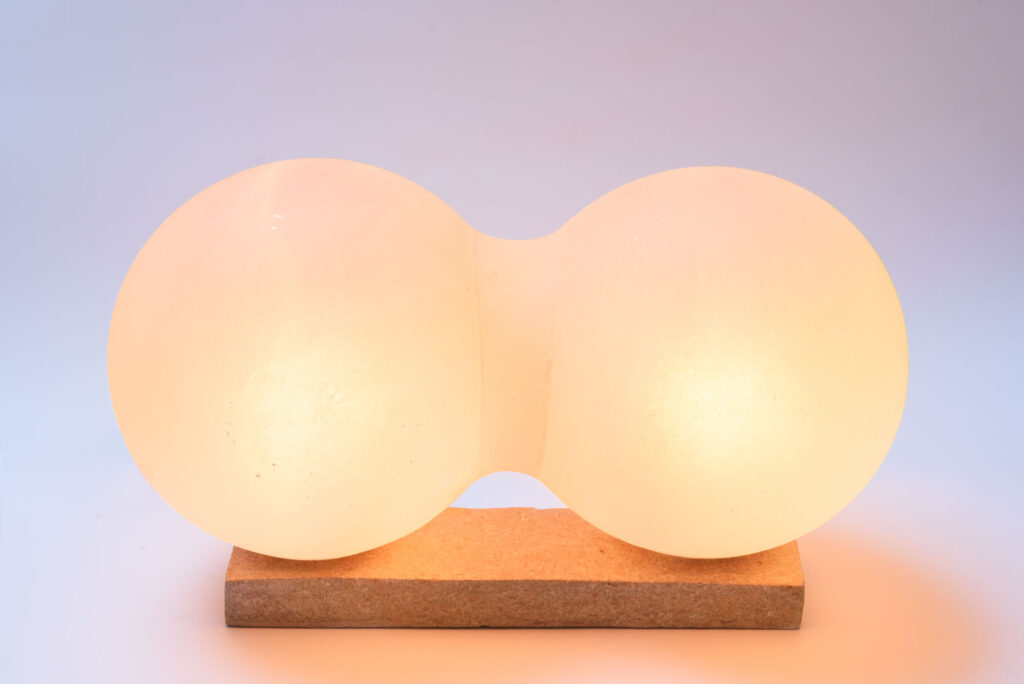 immagine per 05 Fission 1 2023 Shade-glue, resin, found fabric 19x19x39