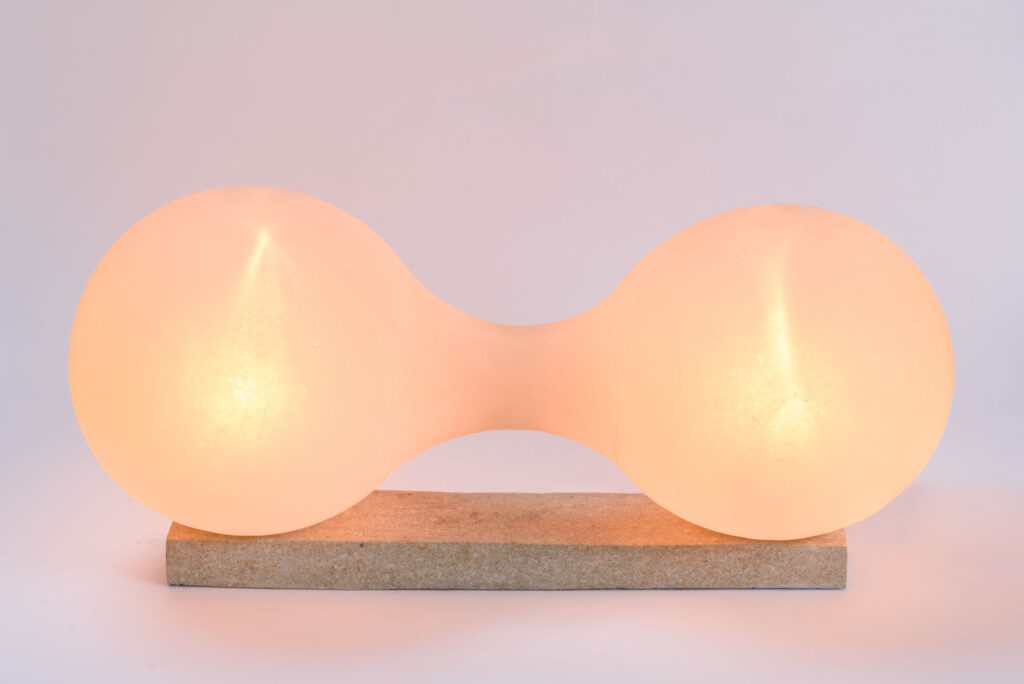 immagine per 06 Fission 2 2023 Shade-glue, resin, found fabric 19x19x50
