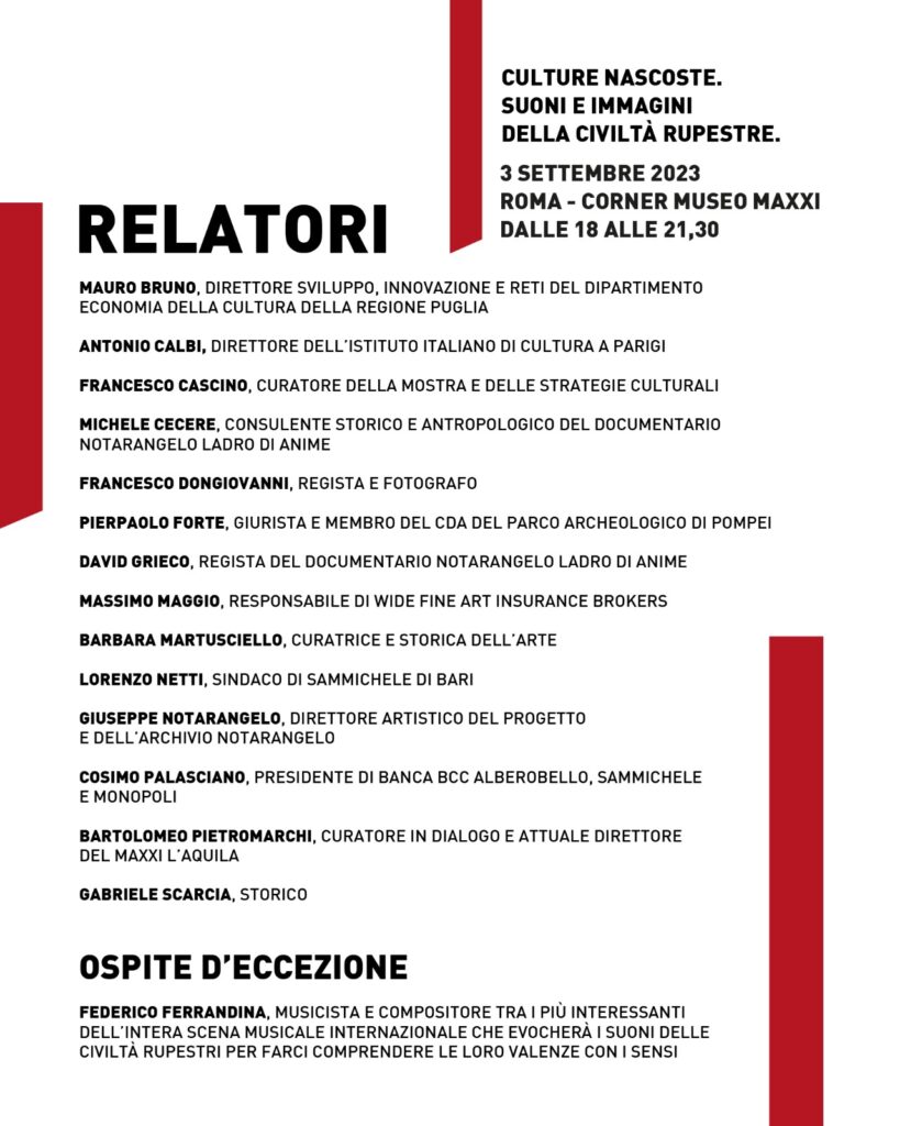 immagine per Locandina finissage 3 settembre Mimì MAXXI_2023. Culture nascoste. Suoni e immagini della civiltà rupestre.