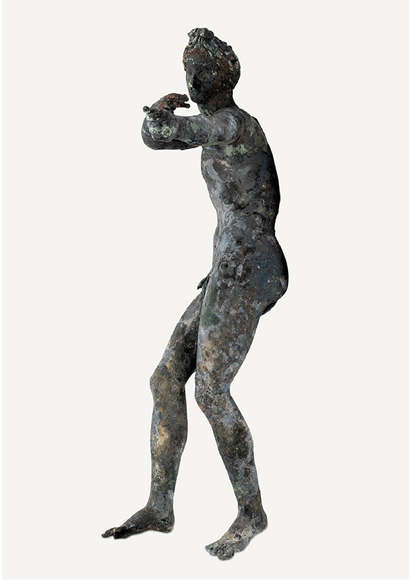 immagine per Foto 14: Statua di Apollo in bronzo. San Casciano dei Bagni, vasca sacra del Bagno Grande, II secolo a.C Credits:https://palazzo.quirinale.it/mostre/2023_bronzi-sancasciano/bronzi-sancasciano_home.html