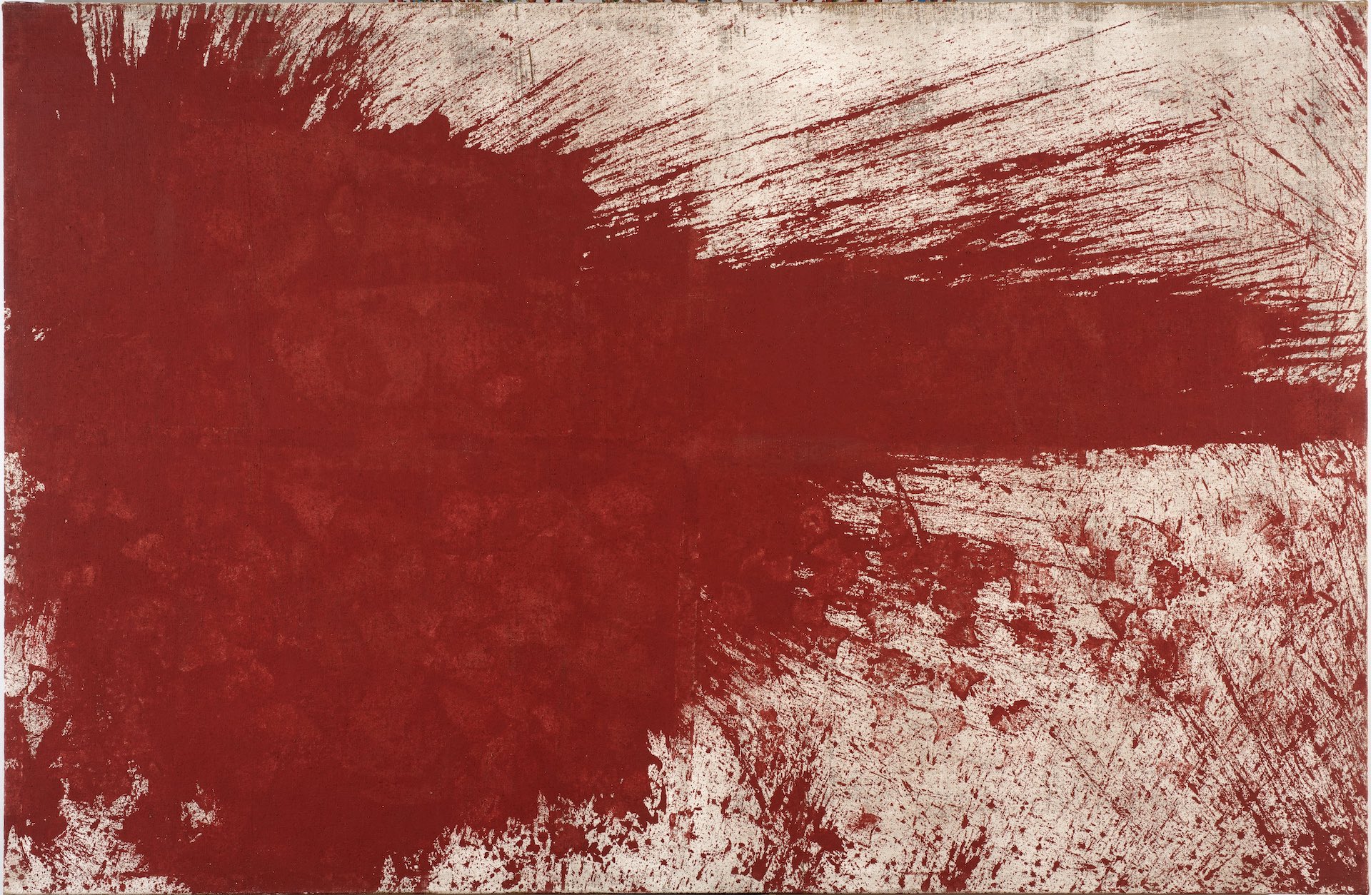immagine per Hermann Nitsch, Pittura dell'O.M. theater, 1984, pittura murale su iuta, 190x290 cm