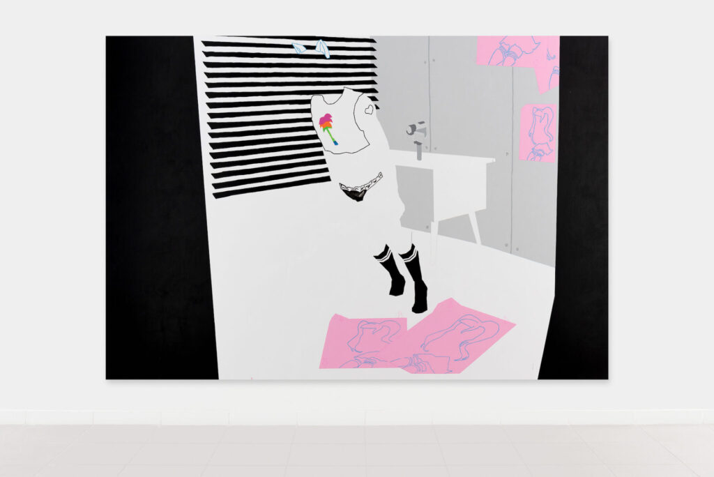 immagine per 2023, will my love be unrequired, enamel and oil on canvas, 200 x 300 cm, photo by Eleonora Cerri Pecorella