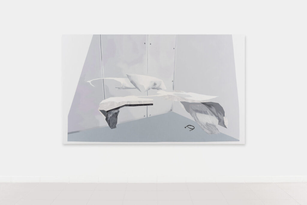 immagine per 2023, you’re so vague, enamel and oil on canvas, 150 x 250 cm, photo by Eleonora Cerri Pecorella