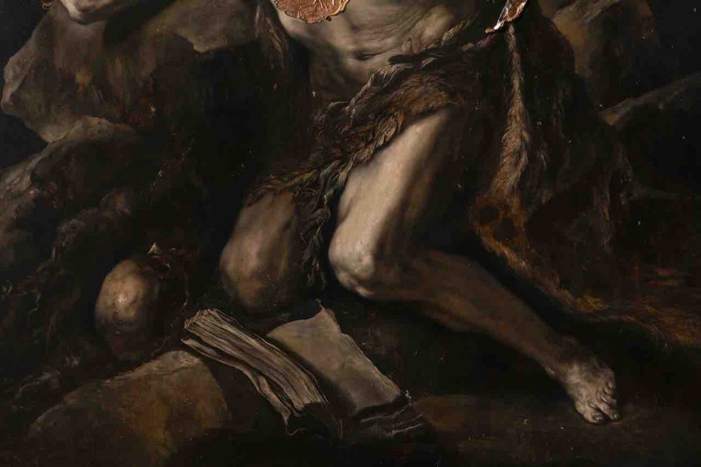immagine per Nicola Samorì Il sangue dei santi Paolo eremita 180x141cm 2023 Olio Su Rame dettaglio ph©Rolando Paolo Guerzoni