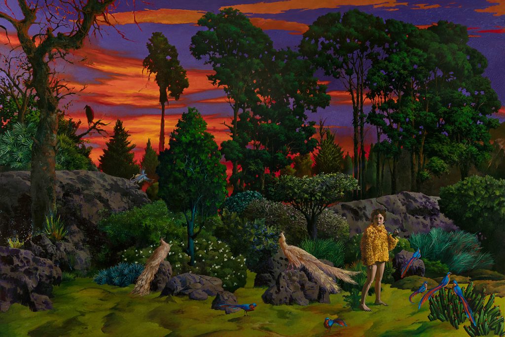 immagine per Francesco De Grandi, Medea nel giardino di Colchide, 2023, olio su tela, 230x340 cm, courtesy l’artista e RizzutoGallery