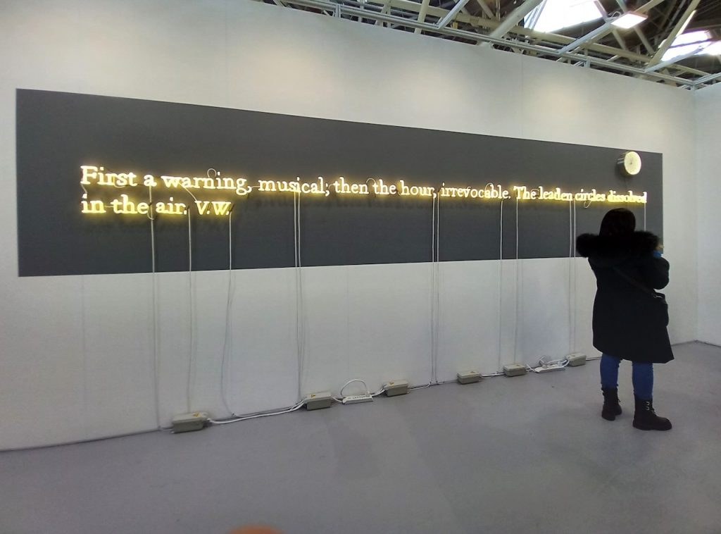immagine per Stand galleria Lia Rumma, Existetial time n.9, 2019 di J. Kosuth -ph. Claudio Orlandi