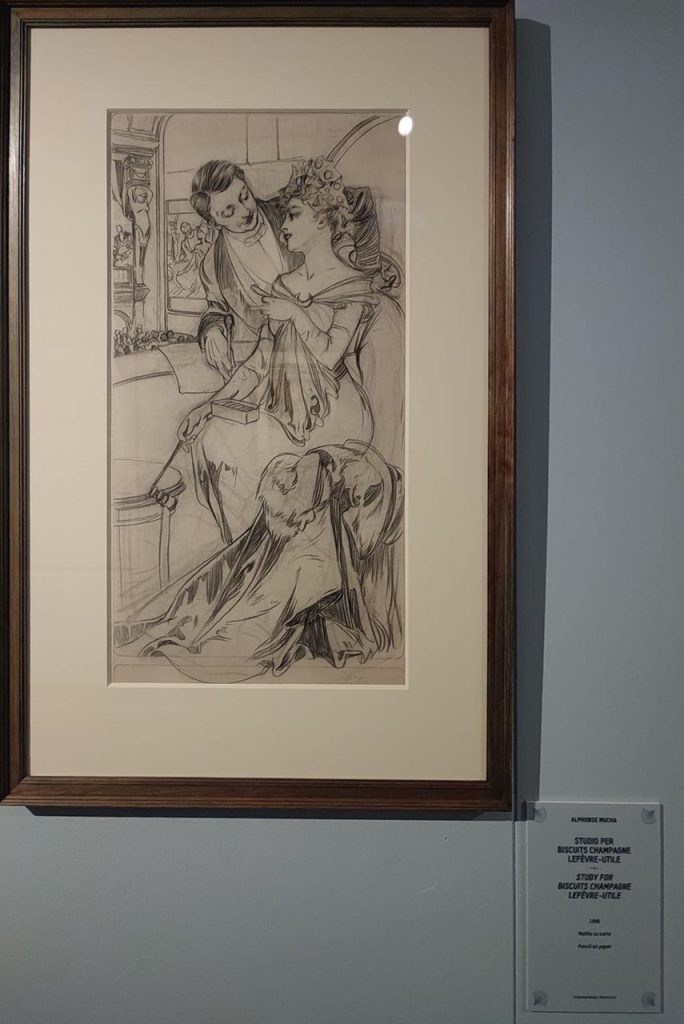immagine per Foto 8: Alphonse Mucha, Studio per Biscuits Champagne Lefèvre-Utile, 1896, matita su carta Credit: Lucrezia Cirri