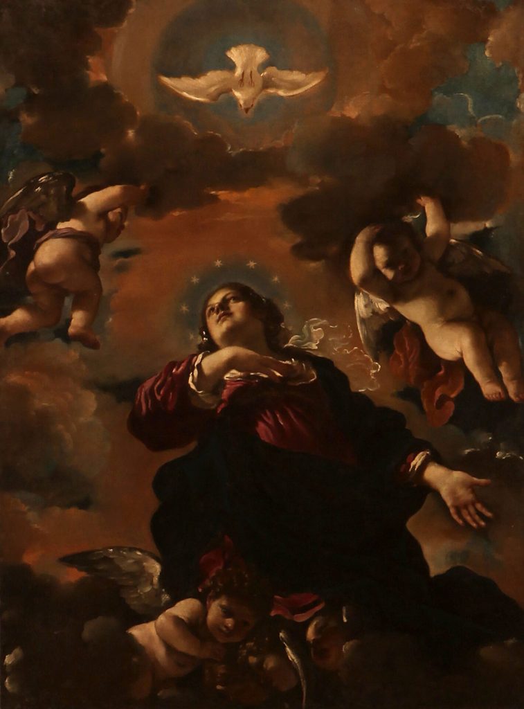 immagine per Guercino, Assunta, 1620 , olio su tela, 224 x 166 cm, Cento, Pinacoteca San Lorenzo (dalla Chiesa del Santissimo Rosario)