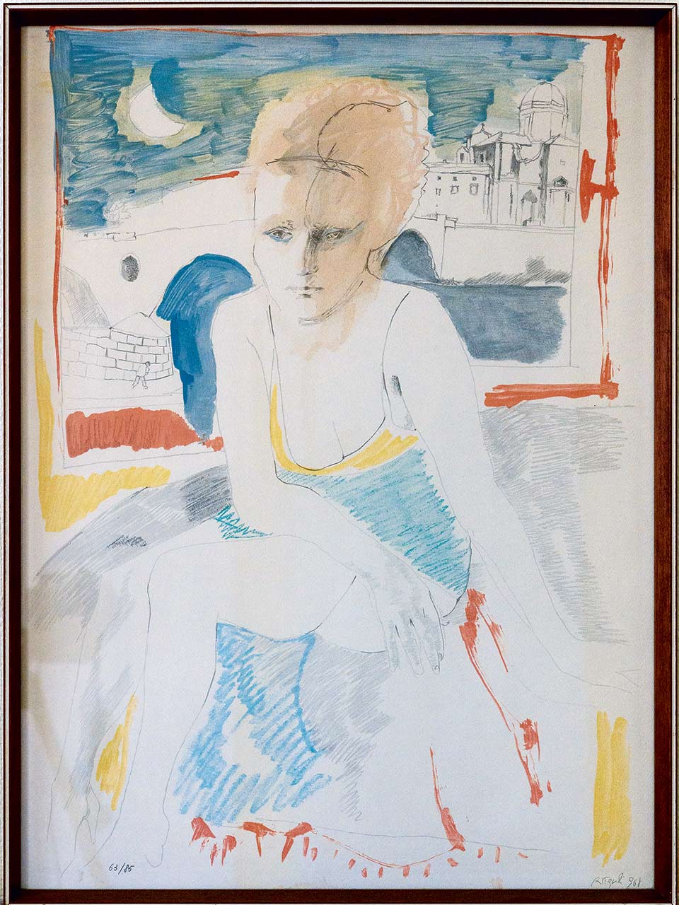 immagine per Ugo Attardi, Figura di donna con paesaggio