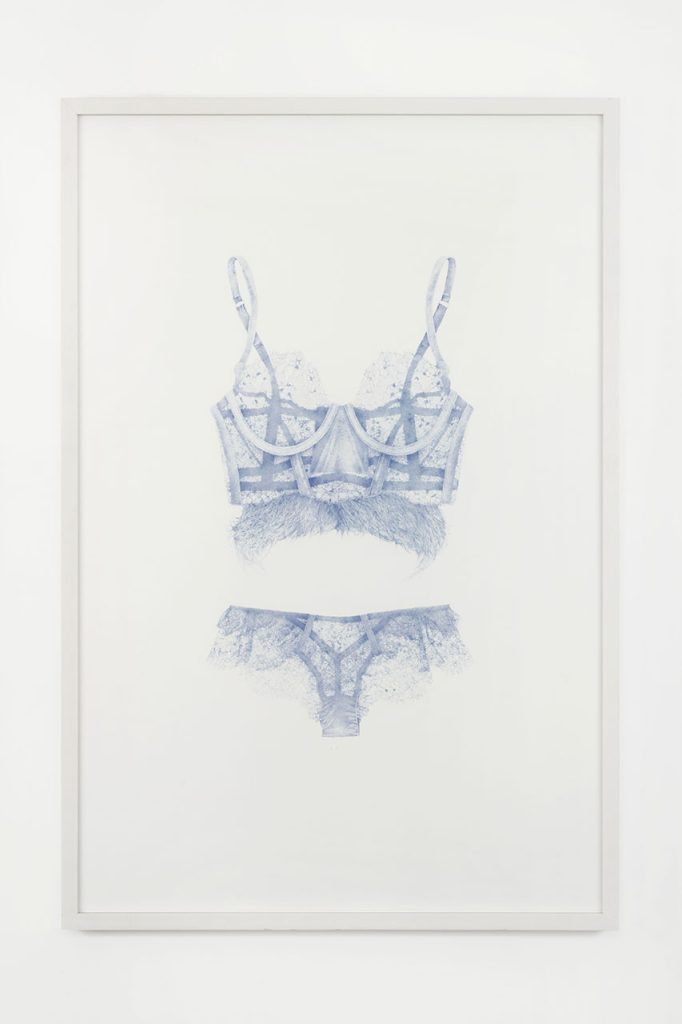immagine per Azita Moradkhani, Blue Pilot, 2021, colored pencil on paper, 101,5 x 66 cm. Courtesy of the artist, Galleria Anna Marra, Roma, and Jane Lombard Gallery, New York